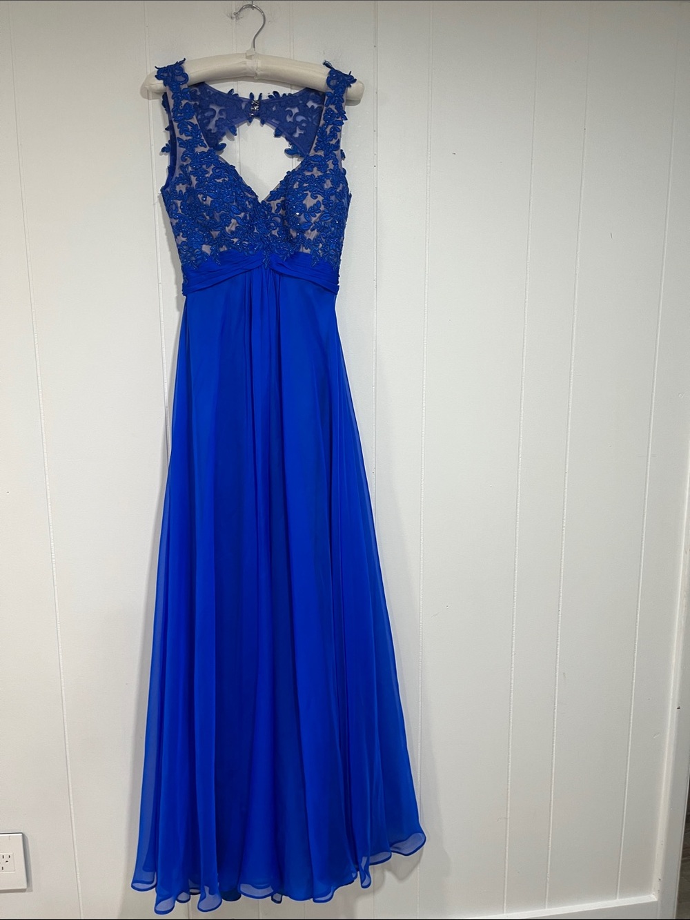 LA FEMME print sequin open back dress 6